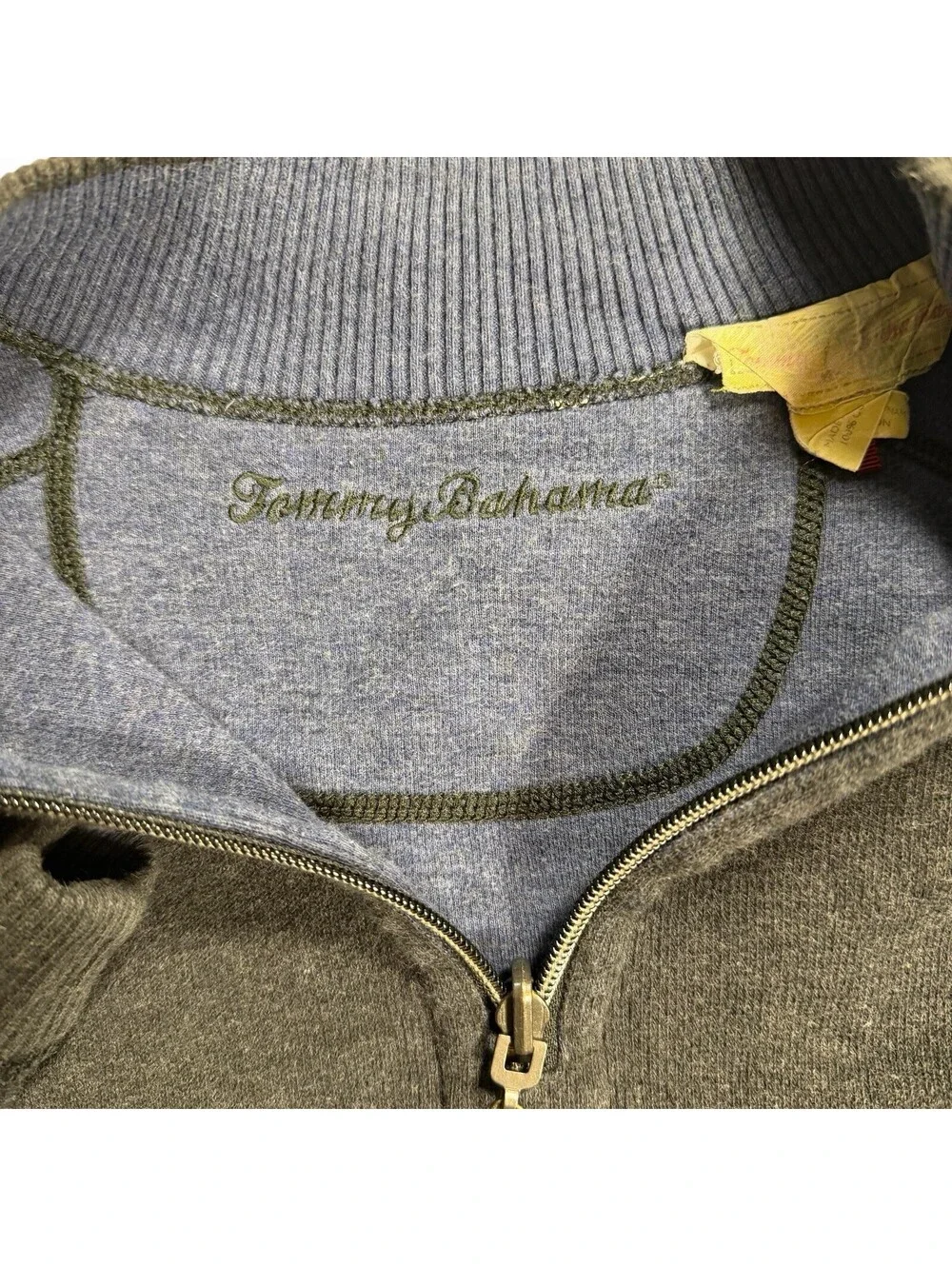Tommy Bahama 100% Cotton Quarter-Zip Mock Neck Sweater Size Large